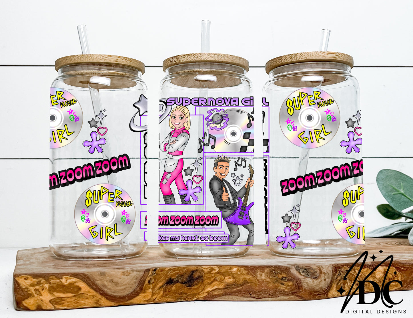 Supernova Girl Zenon Glass Can Wrap Digital PNG