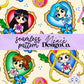 Sailor Moon Hearts Seamless Digital PNG