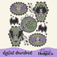 Vintage Bat Stamp Collage Digital PNG