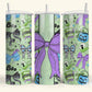 Blue Spooky Halloween Bows Tumbler Digital PNG