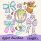 Princess Cinderella Bow Collage Digital PNG