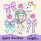 Princess Belle Bow Collage Digital PNG
