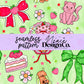 Strawberry Shortcake Bow Collage Seamless (2 Colors) Digital PNG
