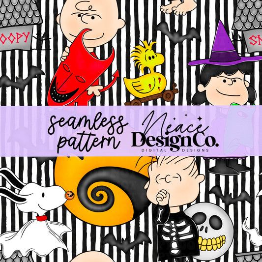 Peanuts Gang NBC Seamless Digital PNG