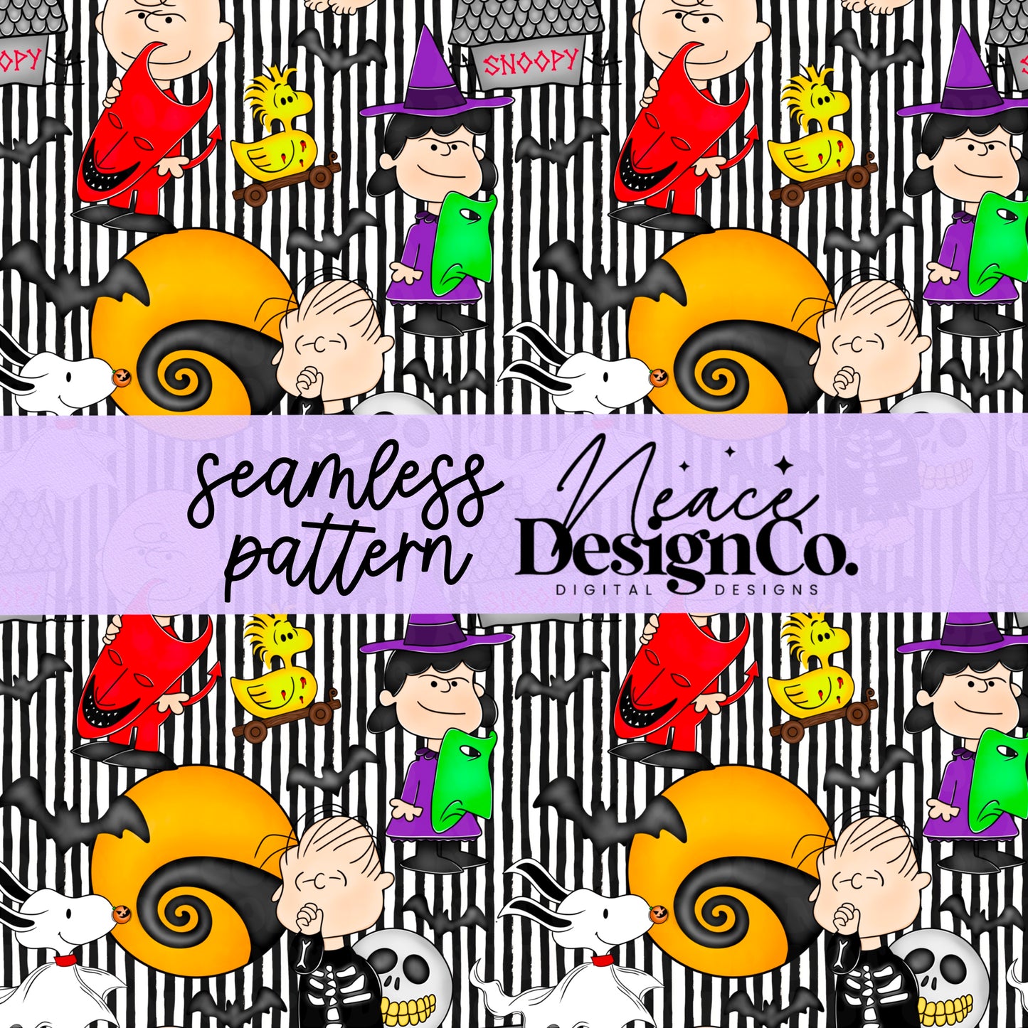 Peanuts Gang NBC Seamless Digital PNG