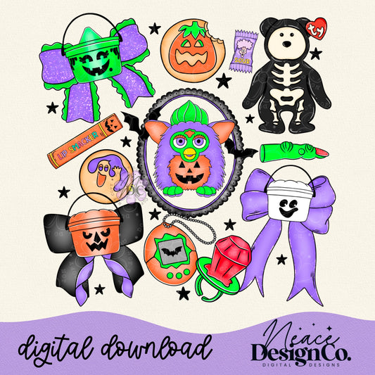 90's Halloween Bows Digital PNG