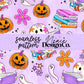 Lizzie Spooky Booked and Busy Seamless Digital PNG
