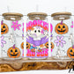 Lizzie Spooky Booked and Busy 16 oz Glass Can Wrap Digital PNG
