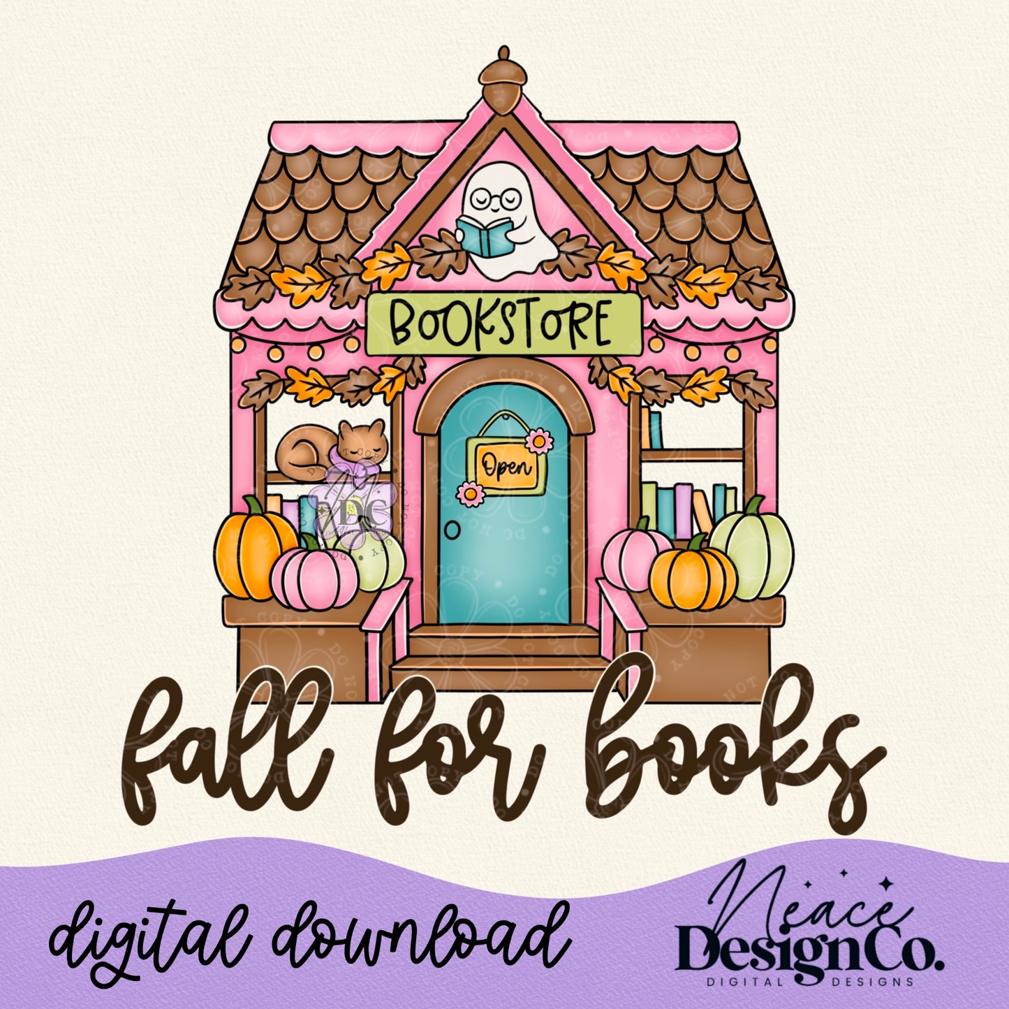 Fall For Books Digital PNG