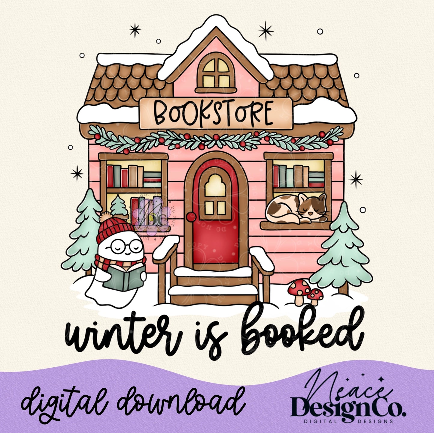Winter is Booked Digital PNG