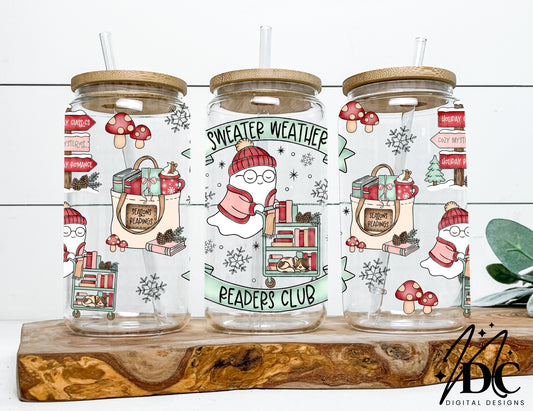 Winter Sweater Weather Glass Can Wrap Digital PNG