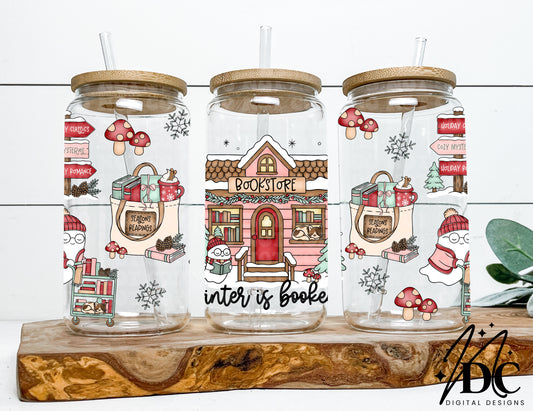 Winter is Booked Glass Can Wrap Digital PNG