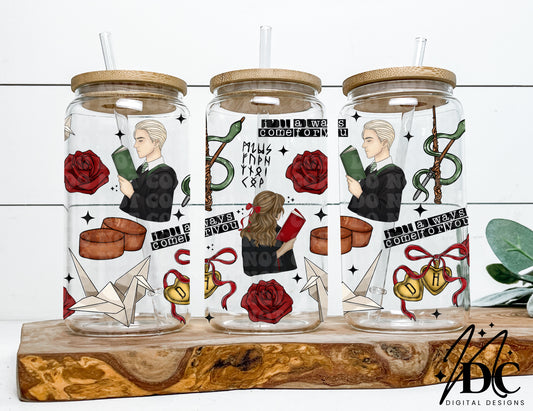 Dramione Collage Glass Can Wrap Digital PNG