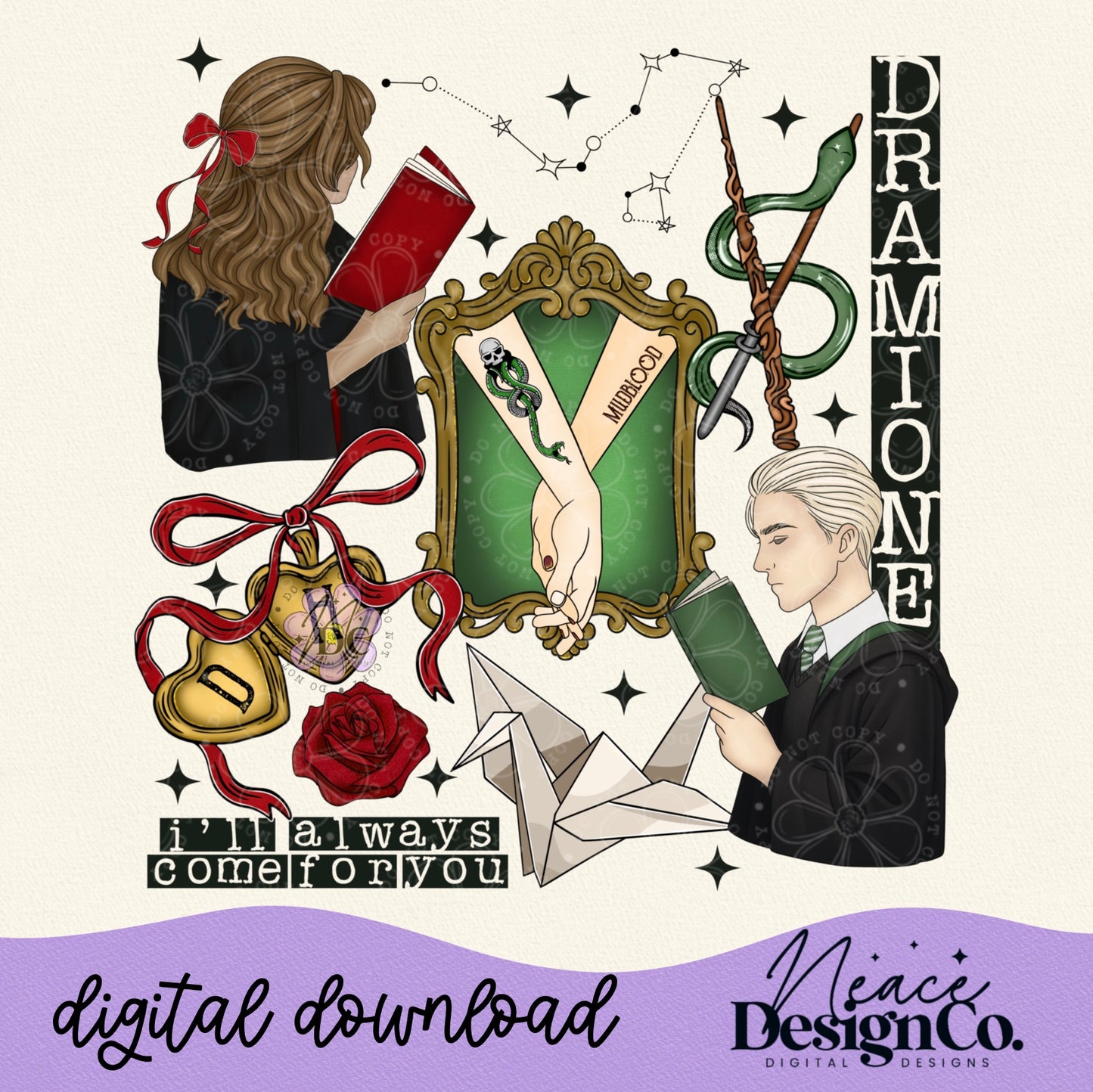 Dramione Collage Digital PNG