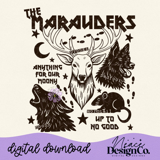 The Marauders Collage (4 Single Colors) Digital PNG