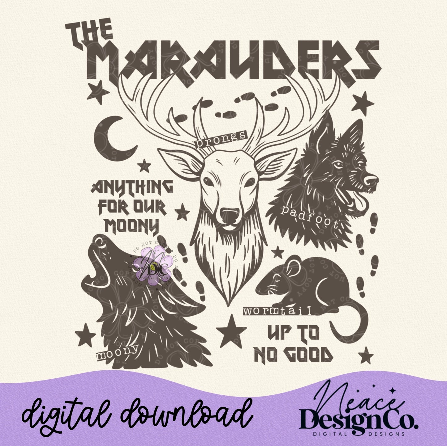 The Marauders Collage (4 Single Colors) Digital PNG