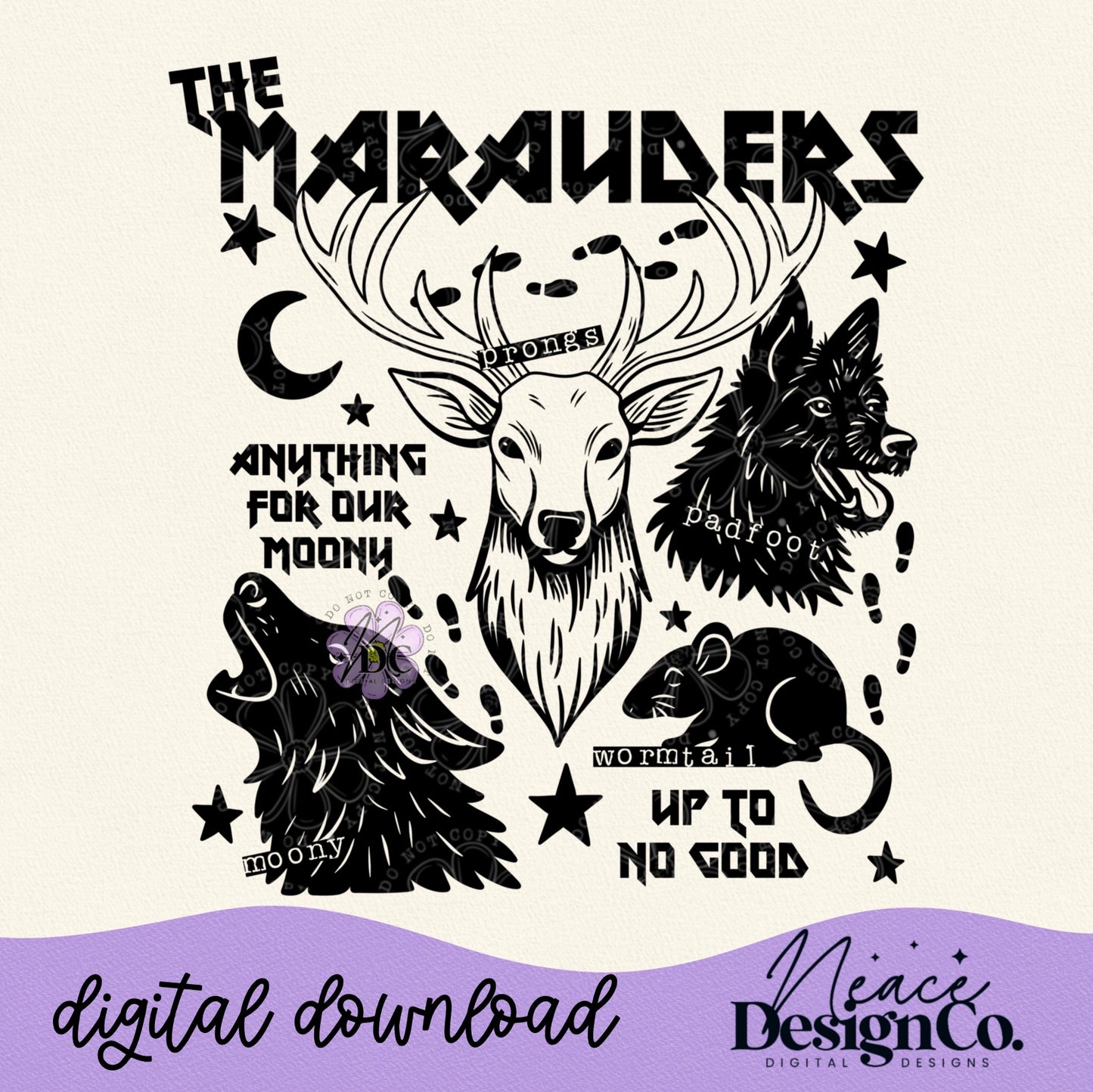 The Marauders Collage (4 Single Colors) Digital PNG