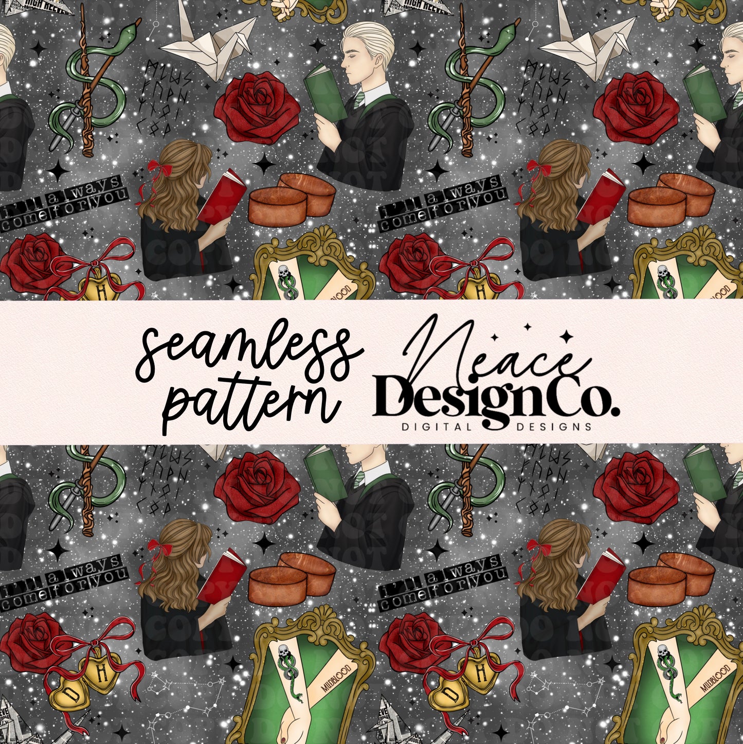 Dramione Dark (Vintage included) Seamless Digital PNG