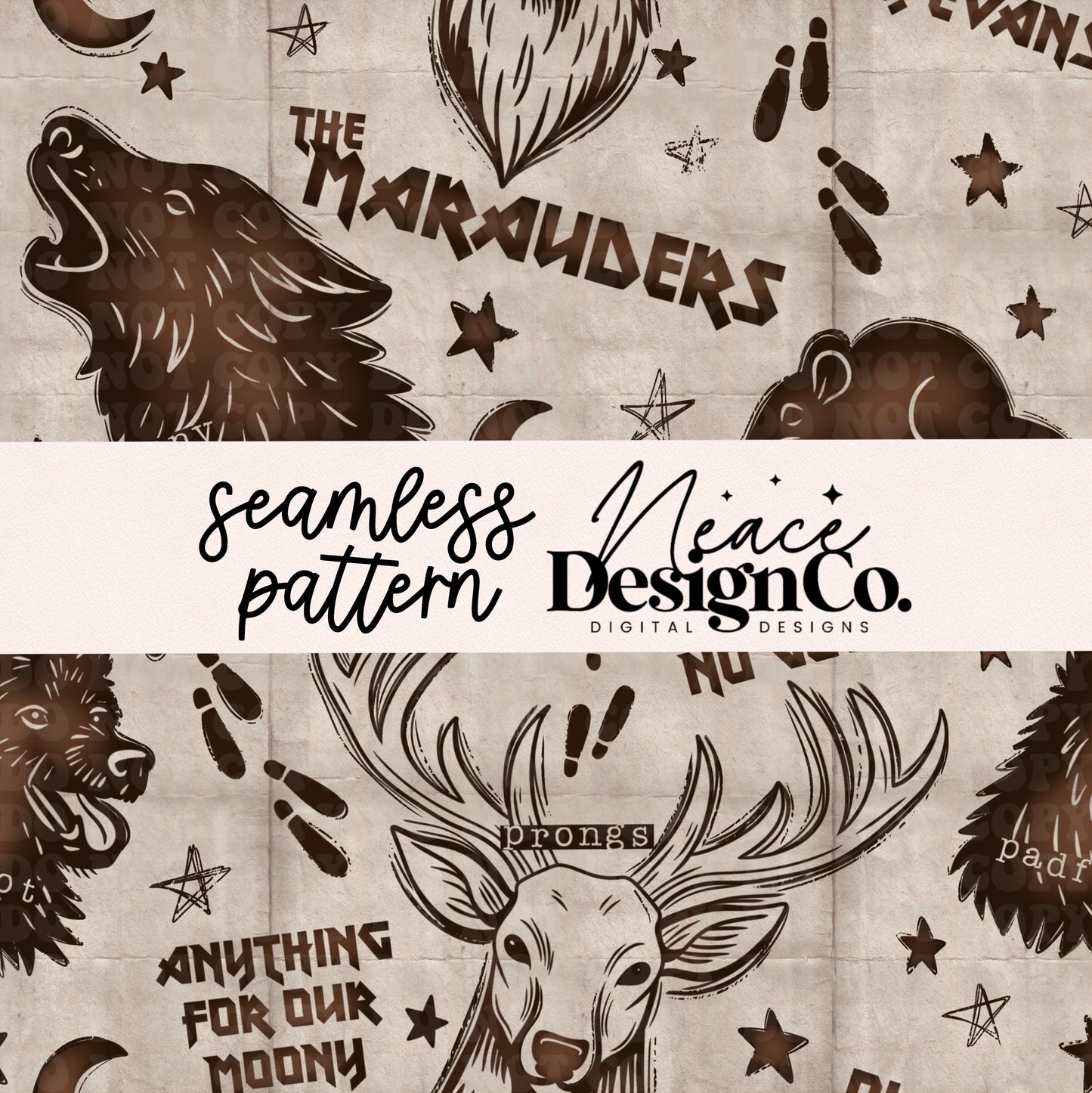 The Marauders (brown and gray) Seamless Digital PNG