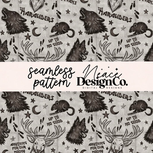 The Marauders (brown and gray) Seamless Digital PNG