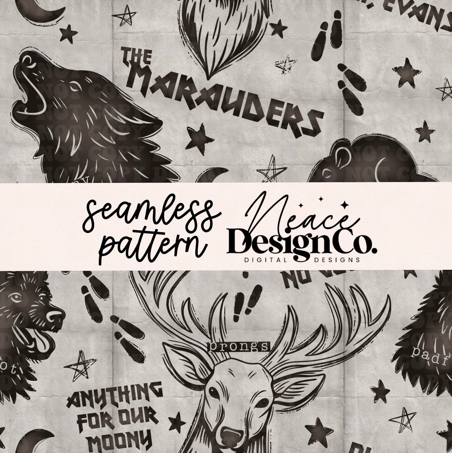 The Marauders (brown and gray) Seamless Digital PNG