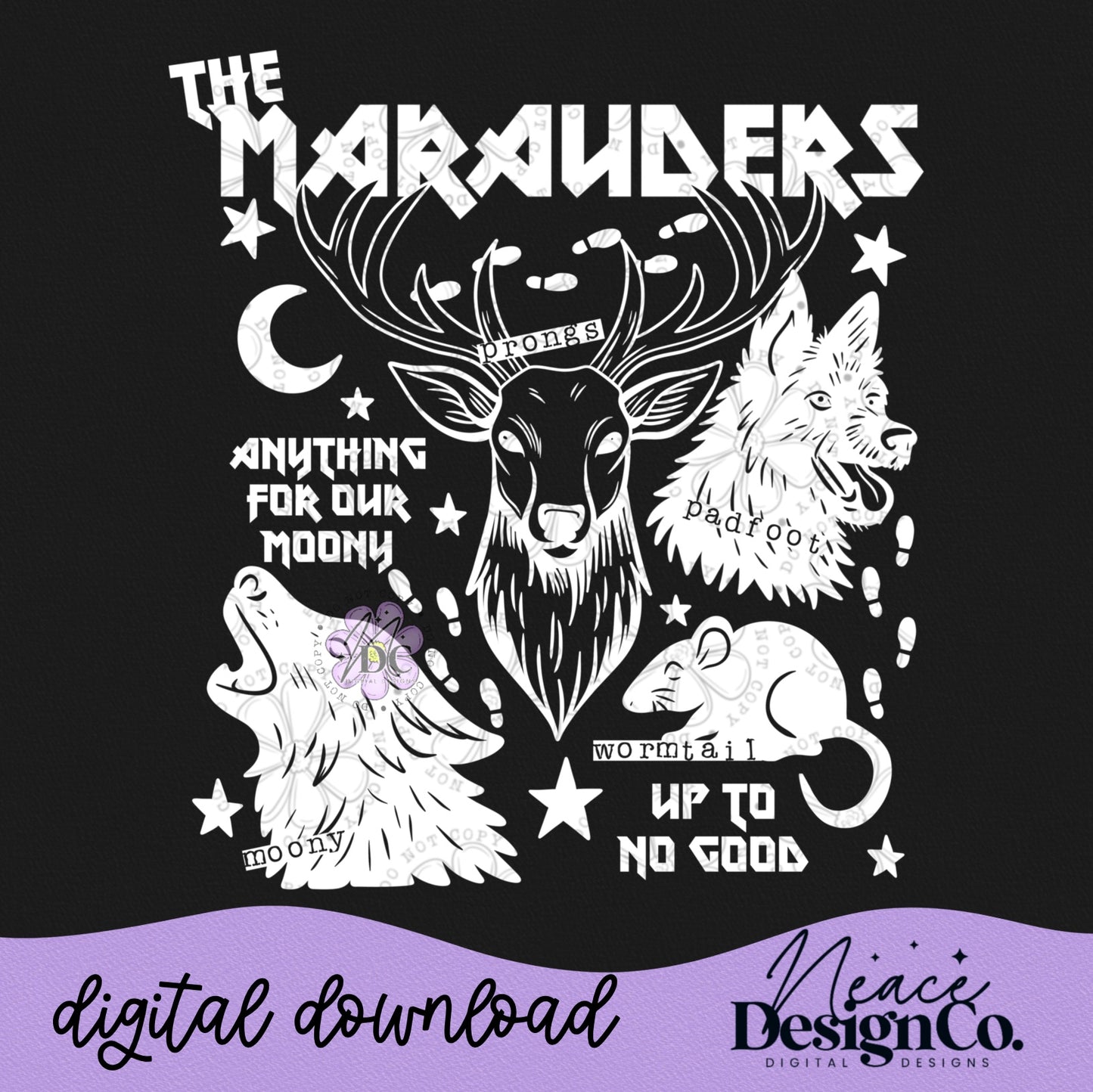 The Marauders Collage (4 Single Colors) Digital PNG