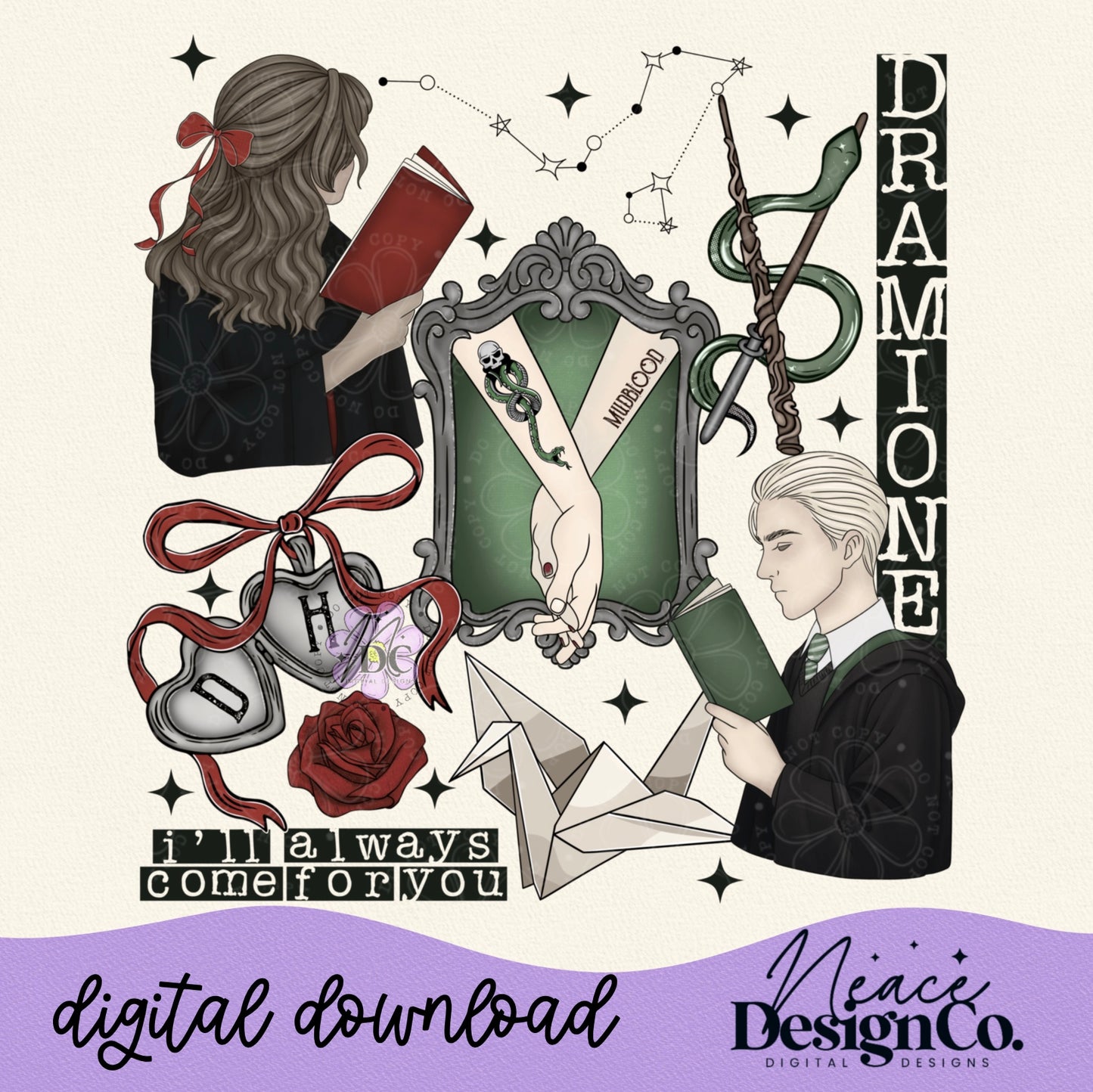 Dramione Collage Digital PNG