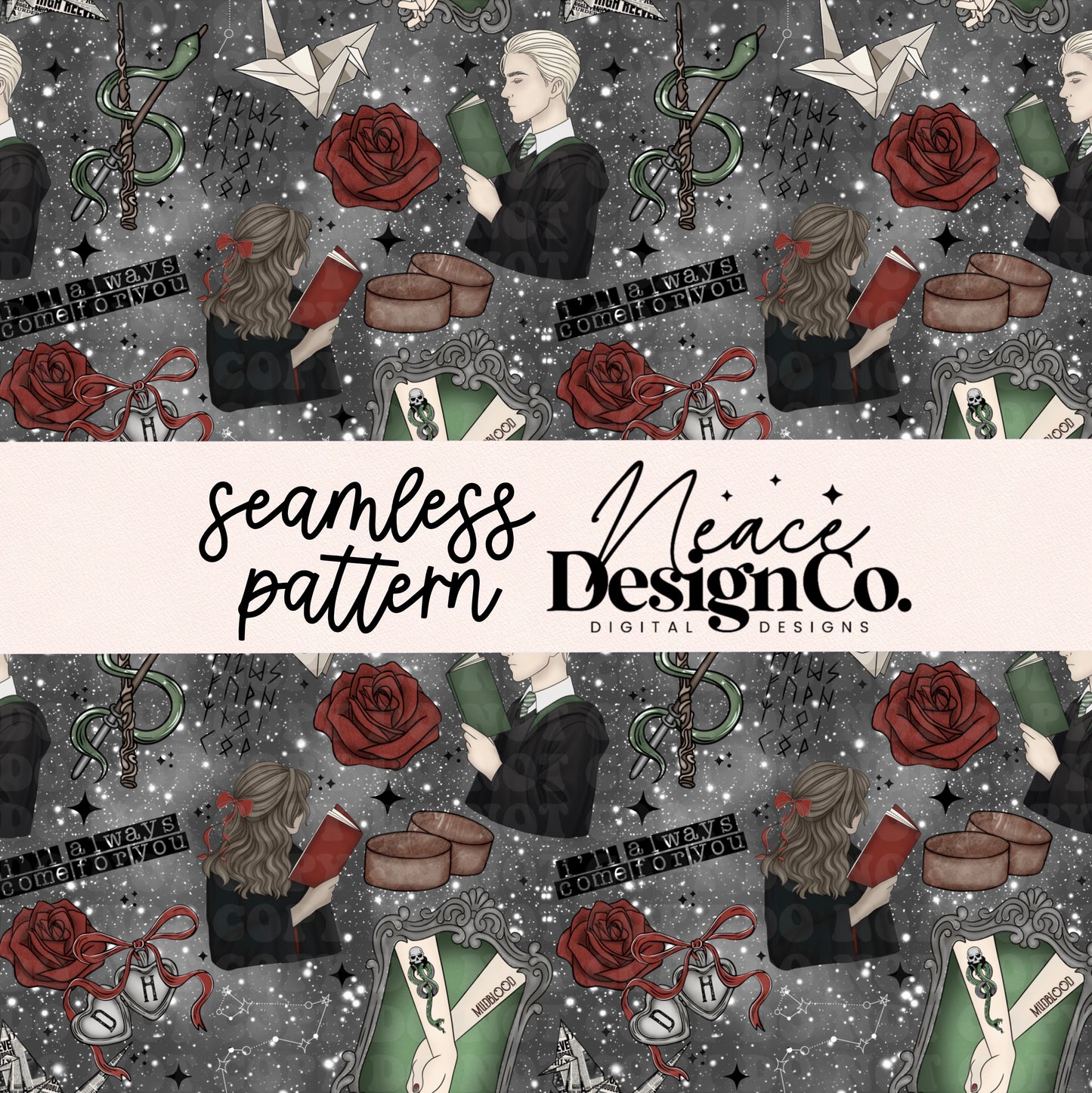 Dramione Dark (Vintage included) Seamless Digital PNG