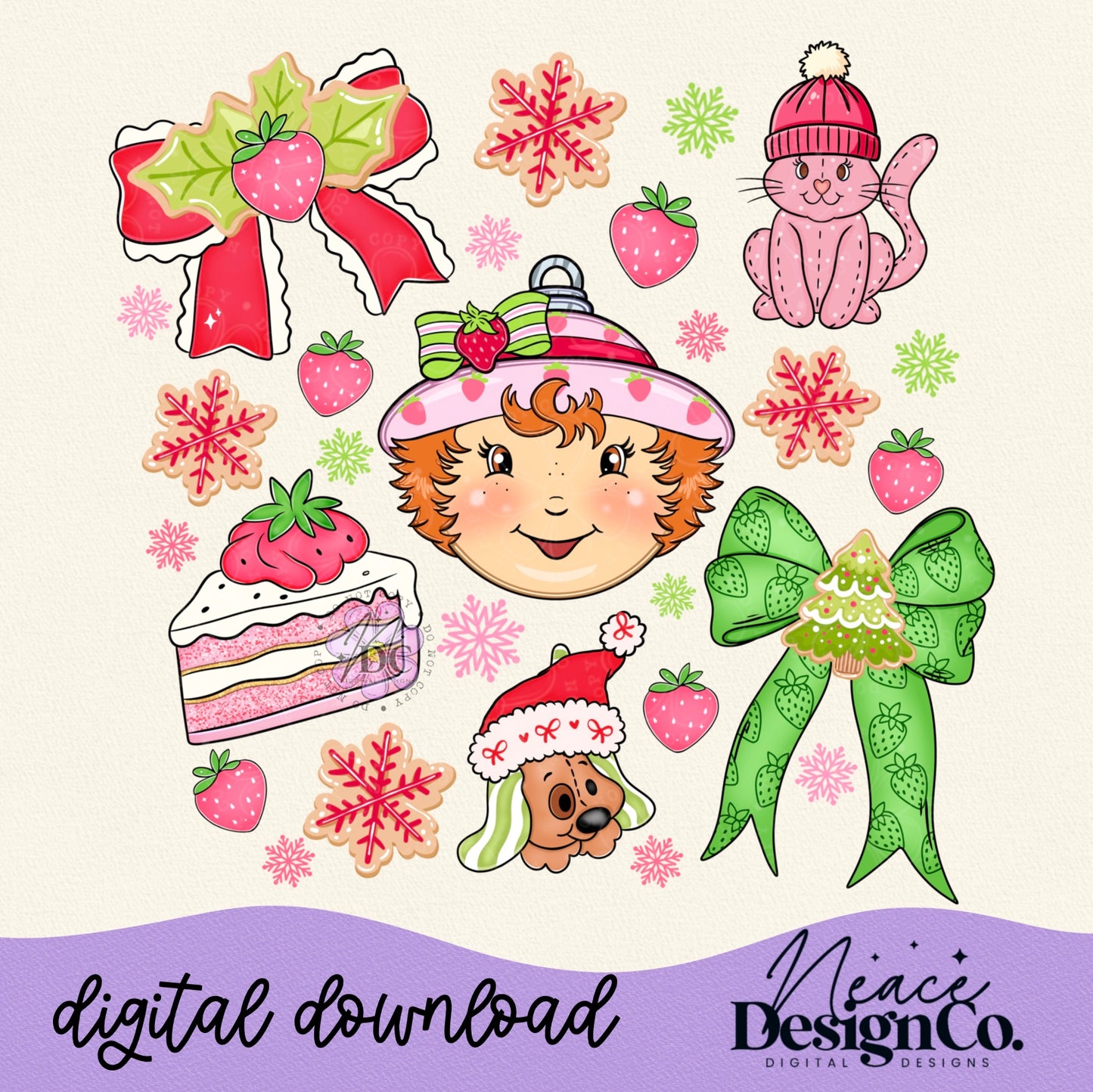 Shortcake Christmas Digital PNG