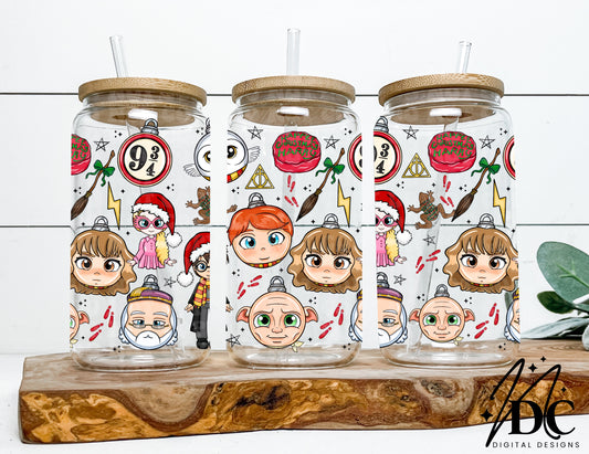 HP Ornament Collage Glass Can Wrap Digital PNG
