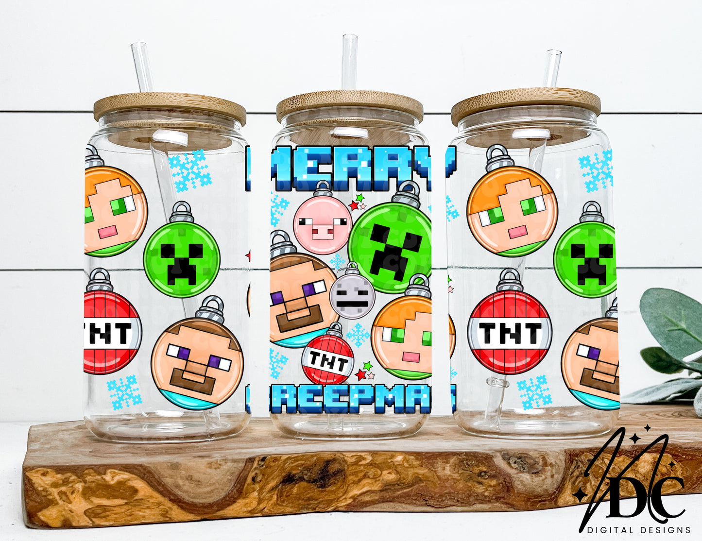 Merry Creepmas Glass Can Wrap Digital PNG
