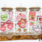 Strawberry Valentine Glass Can Wrap Digital PNG