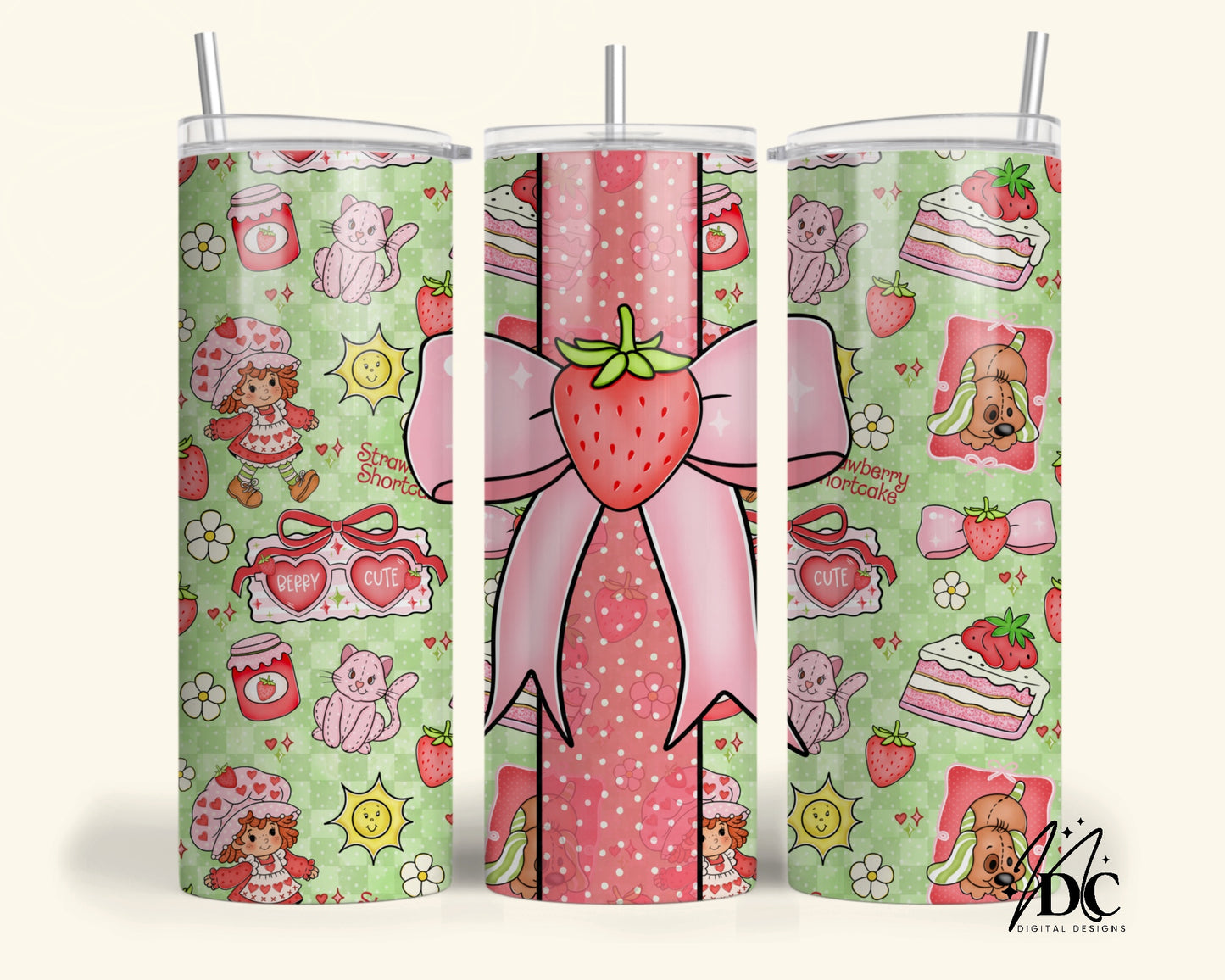Strawberry Berry Cute Tumbler Digital PNG