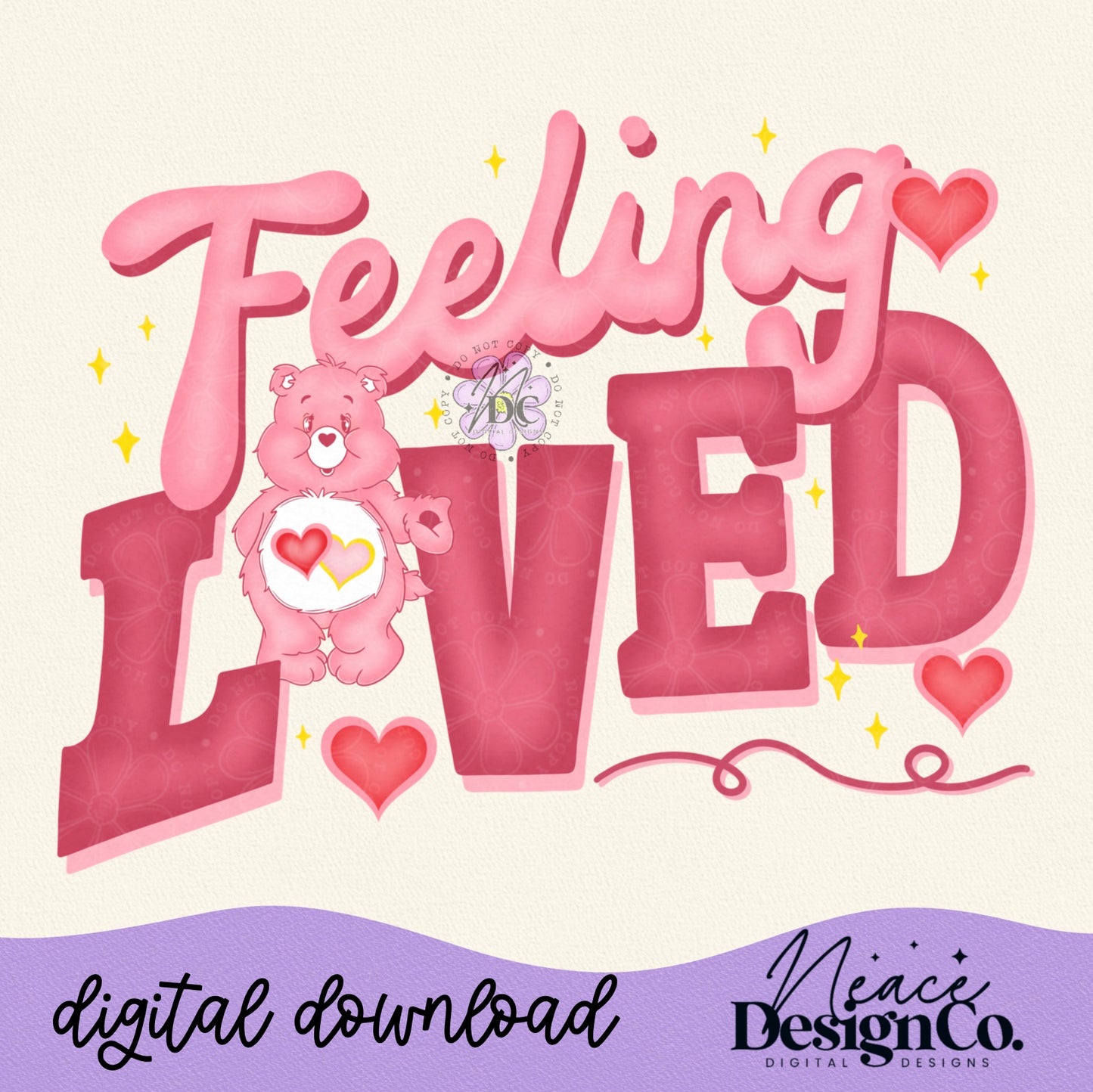 Carebear Feeling Loved Digital PNG