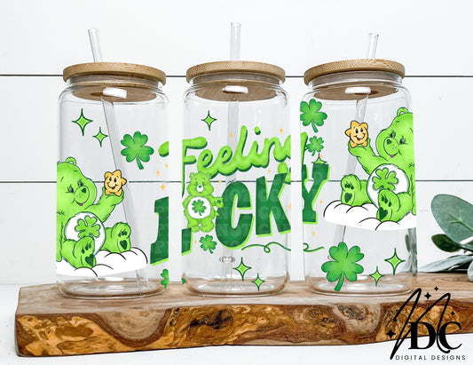 Carebear Feeling Lucky Glass Can Wrap Digital PNG