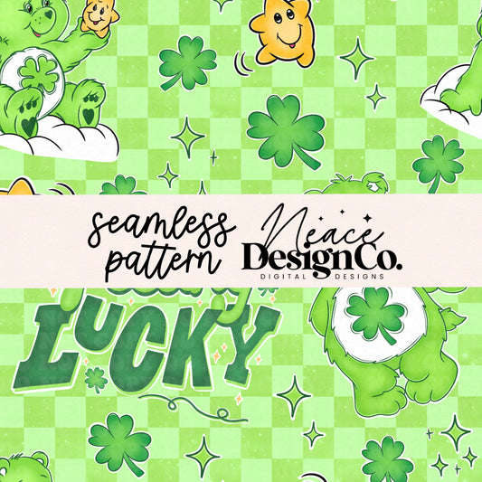 Carebear Feeling Lucky Seamless Digital PNG