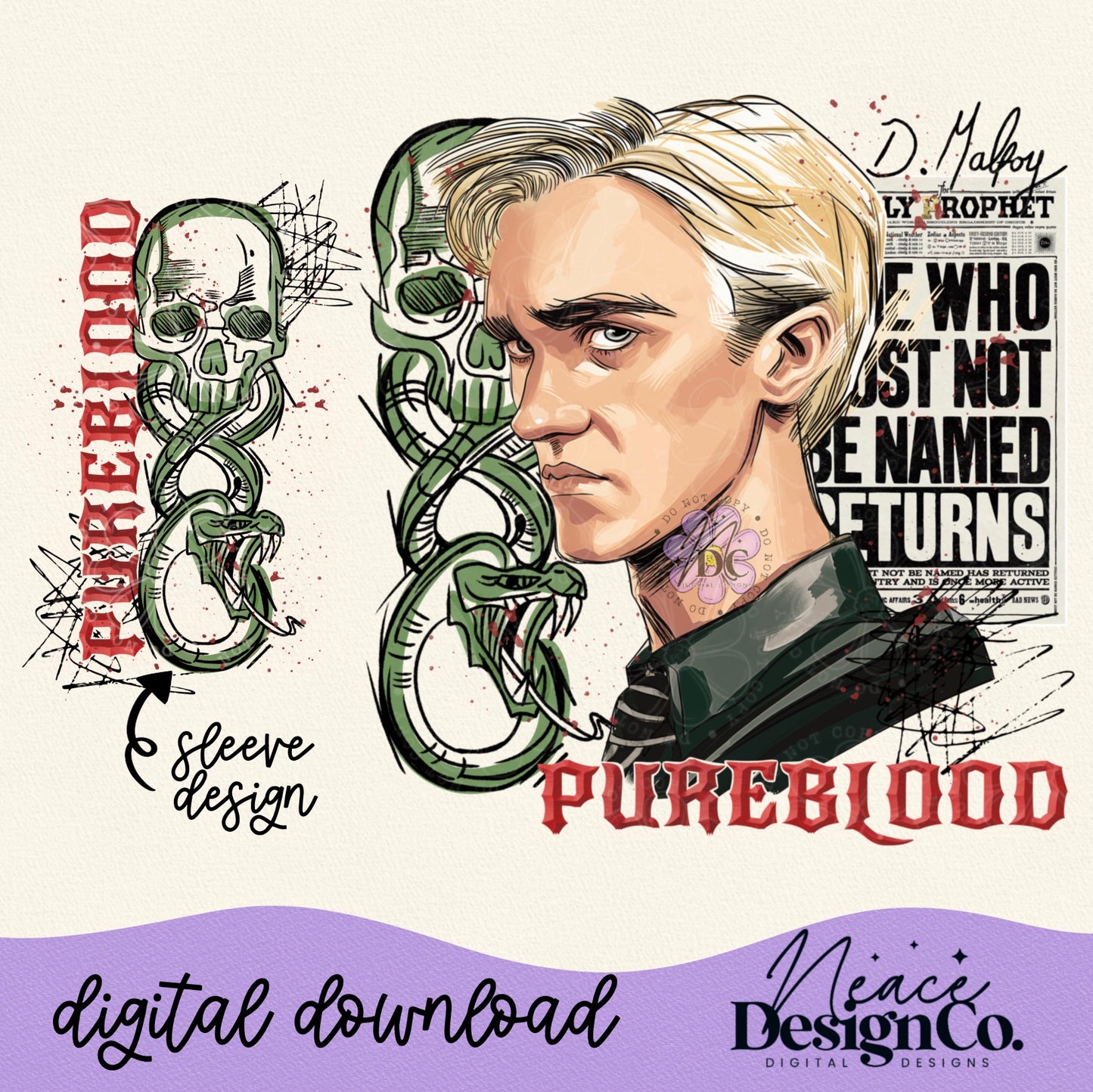 D Malfoy Pureblood w/Sleeve Digital PNG