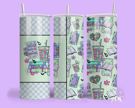 Bookish Tarot Tumbler Digital PNG