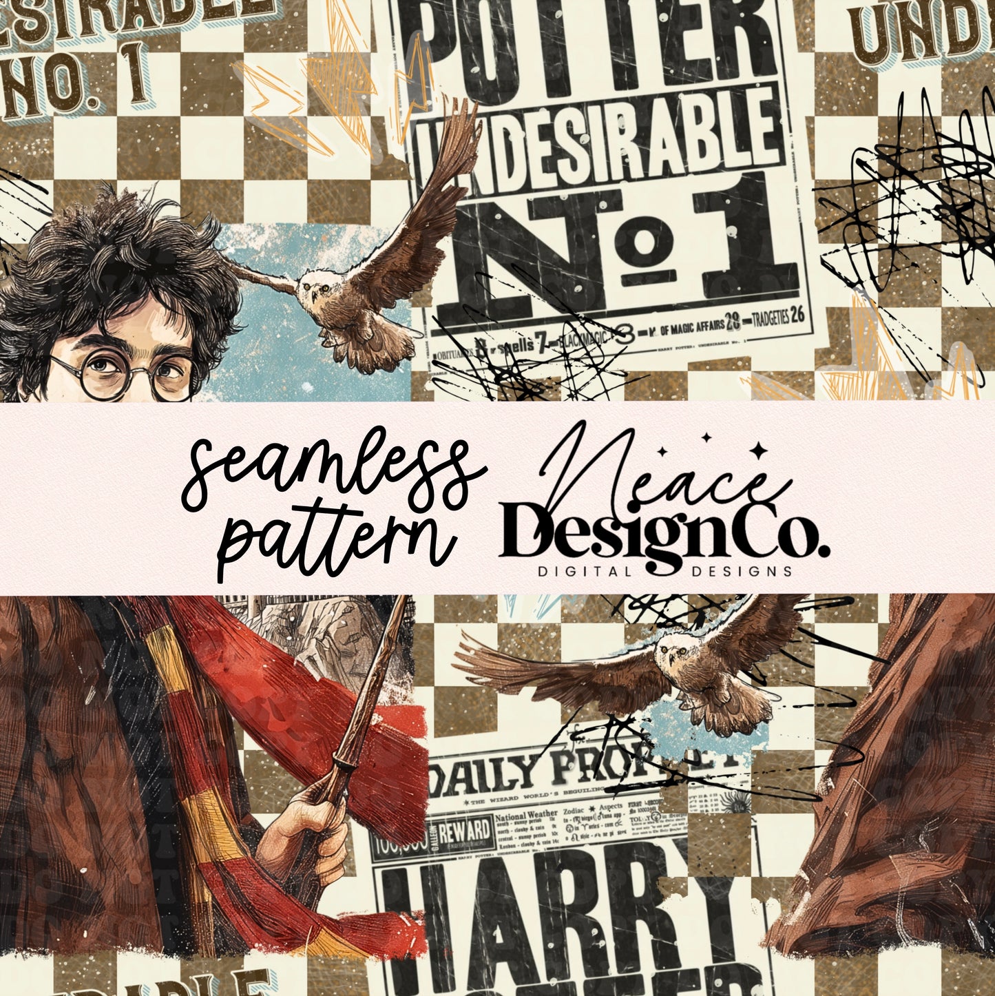 Undesirable No. 1 Seamless Digital PNG