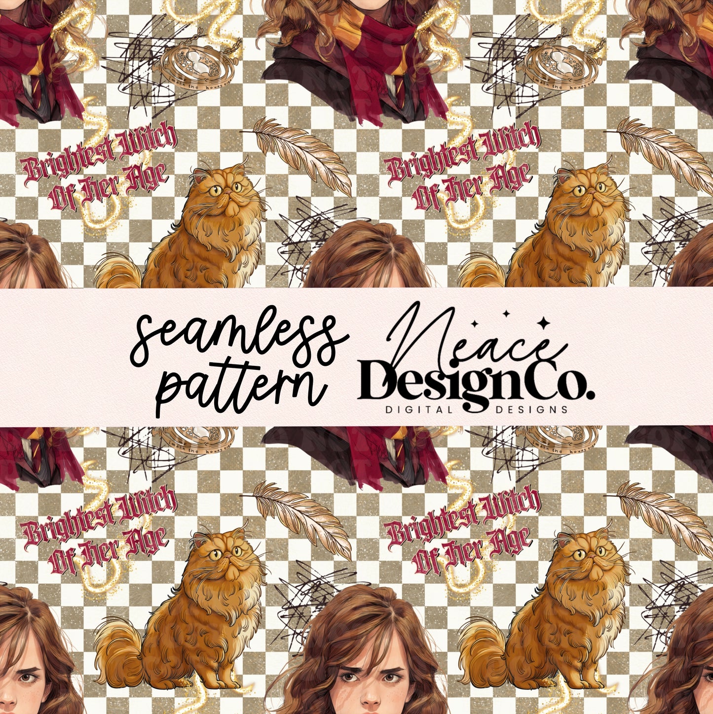 Brightest Witch of her Age Seamless Digital PNG