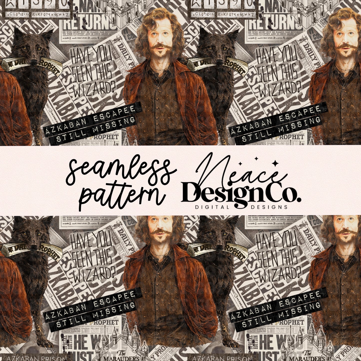 S Black Seamless Digital PNG