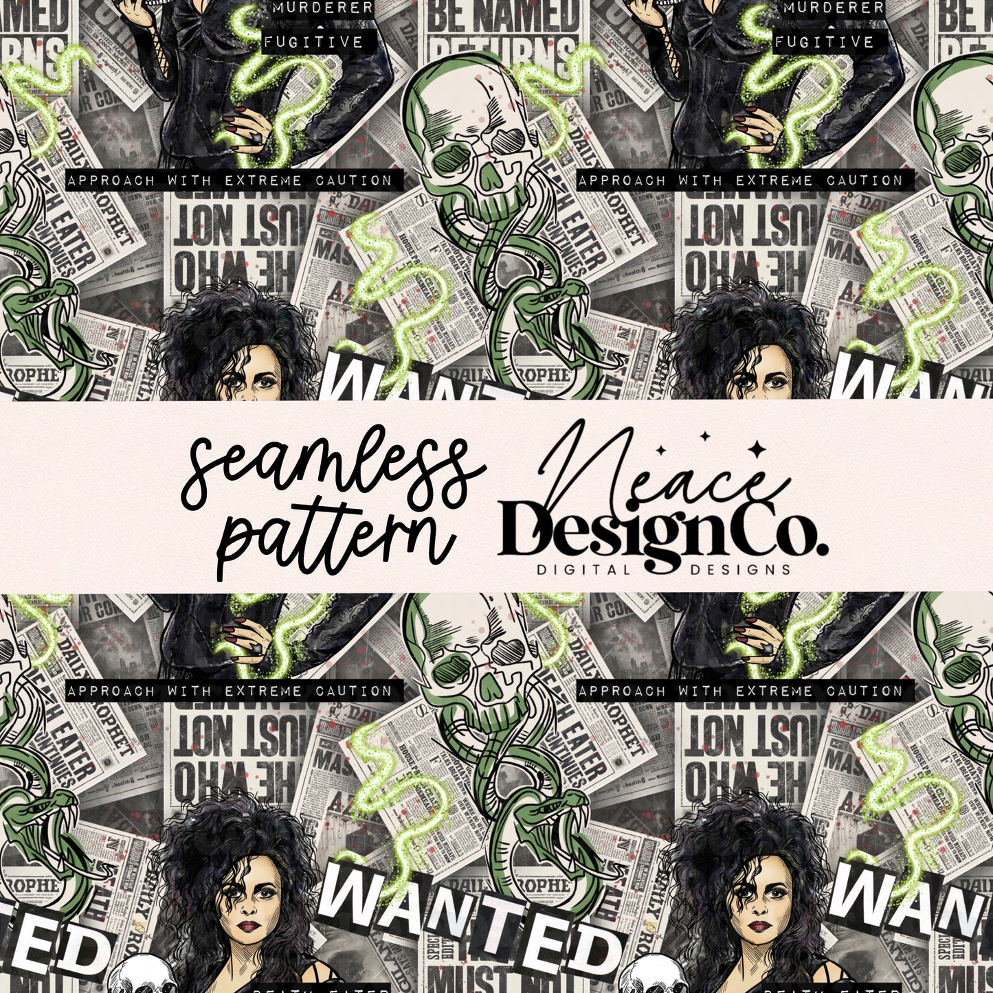 Wanted Death Eater Seamless Digital PNG