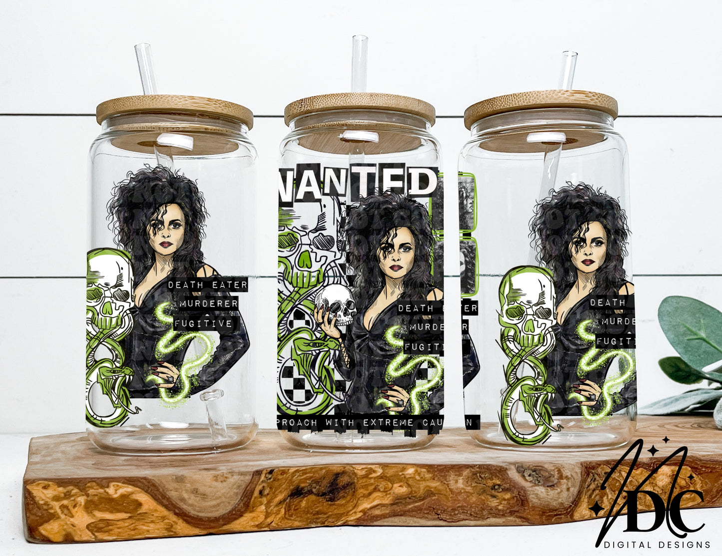 Wanted Death Eater Glass Can Wrap Digital PNG
