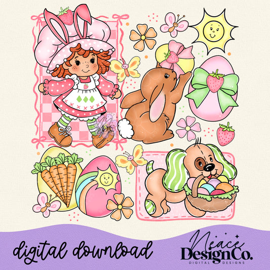 Easter Strawberry Shortcake Digital PNG
