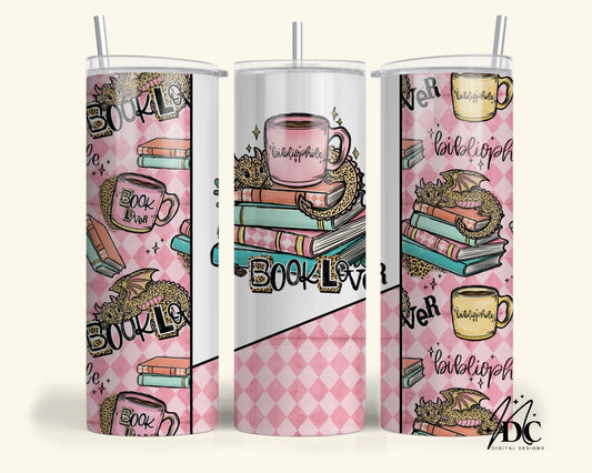 Dragon Book Lover Tumbler Digital PNG