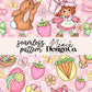 Easter Strawberry Shortcake Seamless Digital PNG