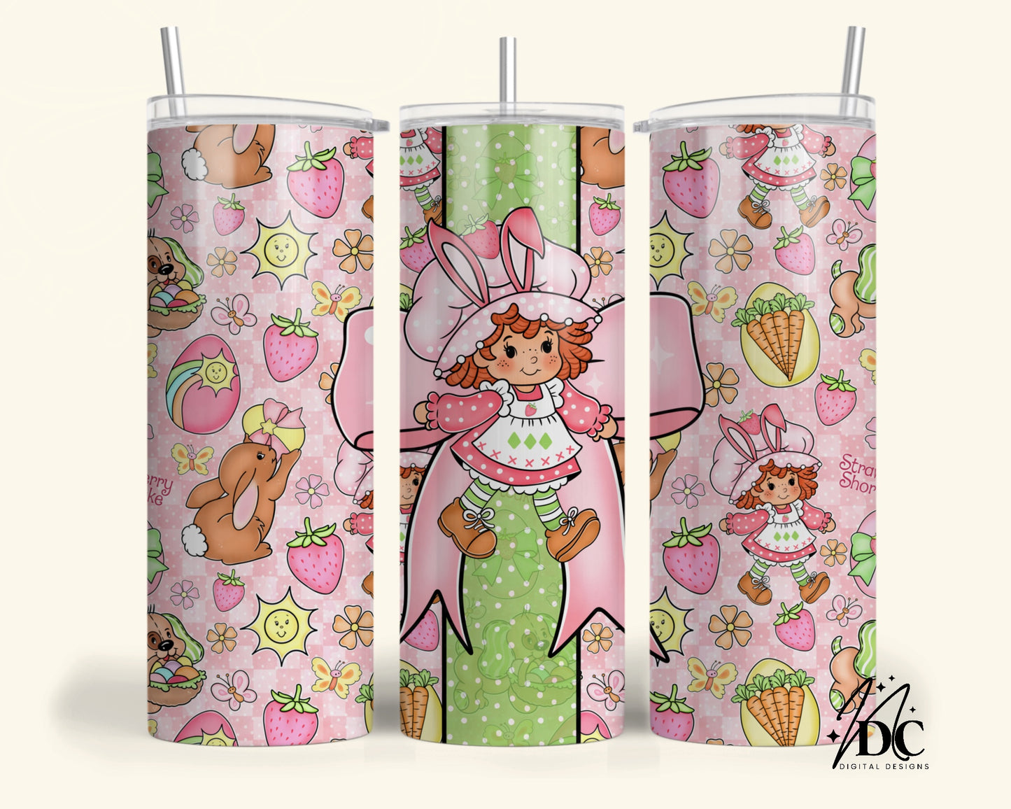 Easter Strawberry Shortcake Tumbler Digital PNG