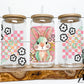 Brushstroke Preppy Bunny Glass Can Wrap Digital PNG