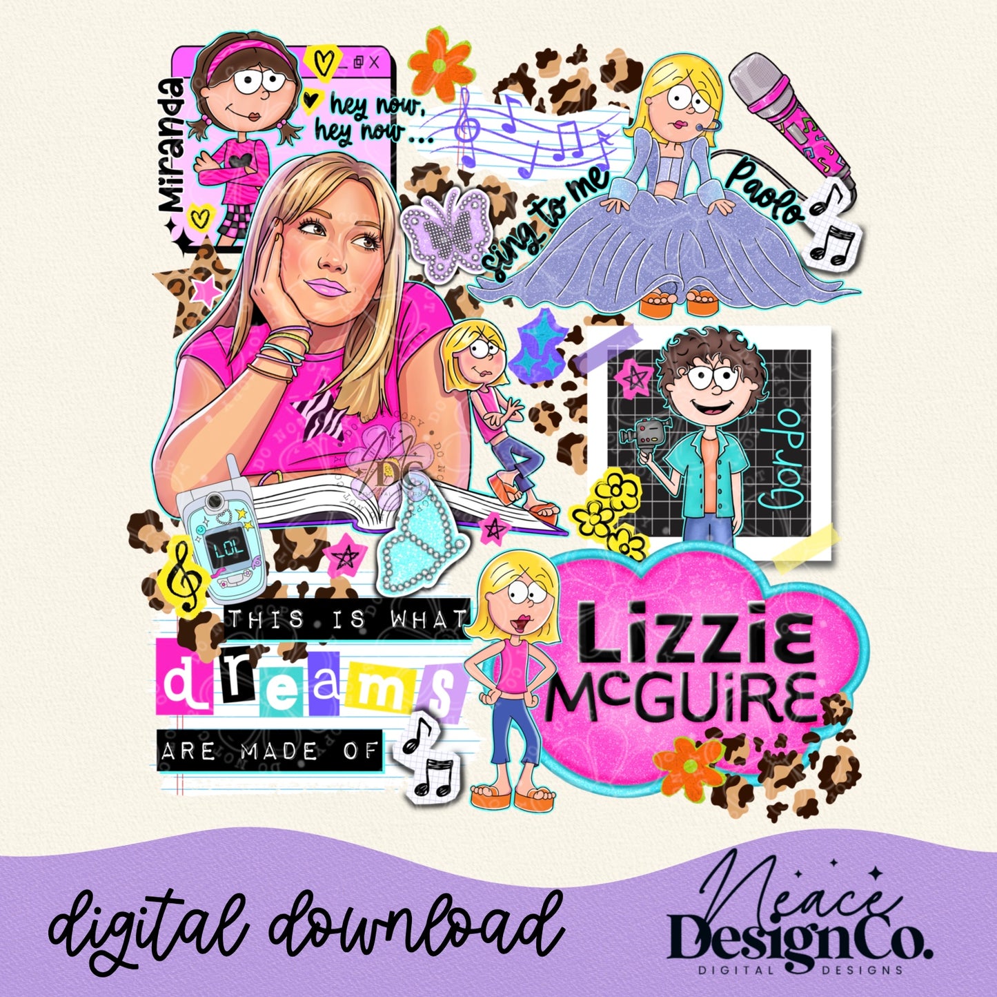 Lizzie M Y2K Collage Digital PNG