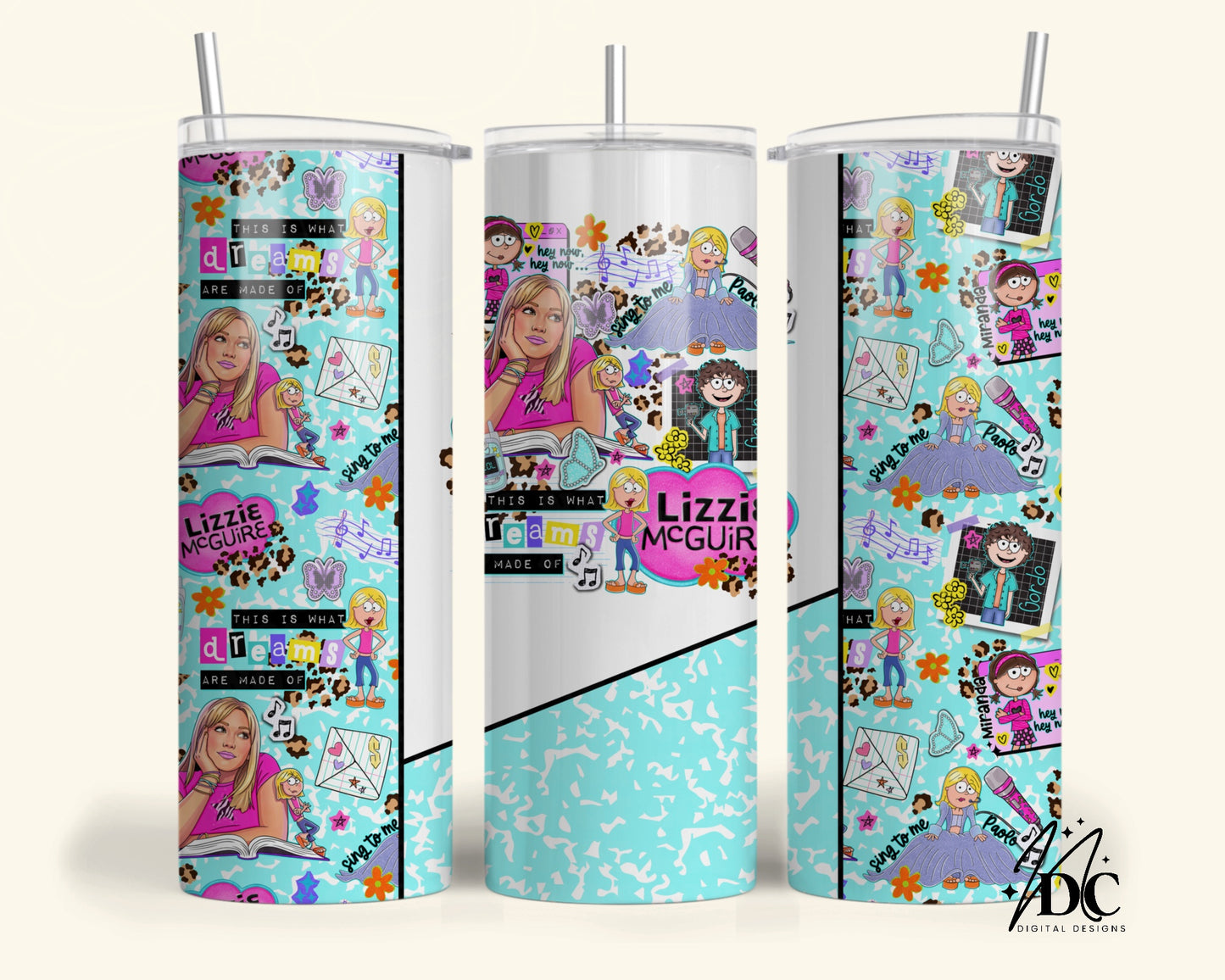 Lizzie M Y2K Collage Tumbler Digital PNG